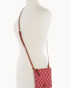 Dooney & Bourke Game Day Ready|Printed Fabric<MLB Small North South Top Zip Crossbody Red Sox