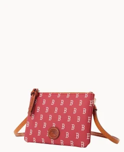 Dooney & Bourke Game Day Ready|Printed Fabric<MLB Top Zip Crossbody Red Sox