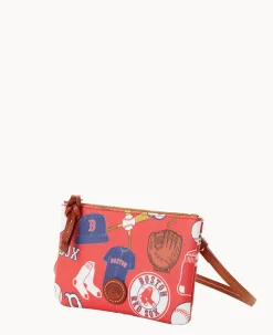 Dooney & Bourke Game Day Ready|Printed Fabric<MLB Top Zip Crossbody Red Sox