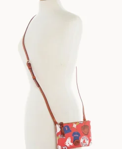 Dooney & Bourke Game Day Ready|Printed Fabric<MLB Top Zip Crossbody Red Sox