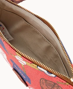 Dooney & Bourke Game Day Ready|Printed Fabric<MLB Top Zip Crossbody Red Sox