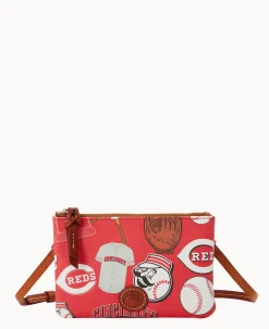 Dooney & Bourke Game Day Ready|Printed Fabric<MLB Top Zip Crossbody Reds