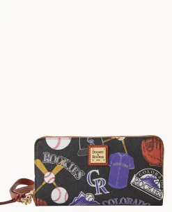 Dooney & Bourke Grab and Go|Wristlets<MLB Large Zip Around Wristlet Rockies