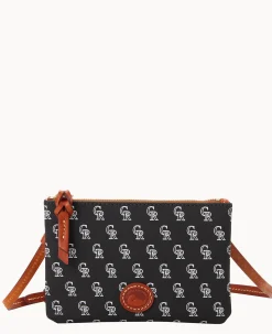 Dooney & Bourke Game Day Ready|Printed Fabric<MLB Top Zip Crossbody Rockies
