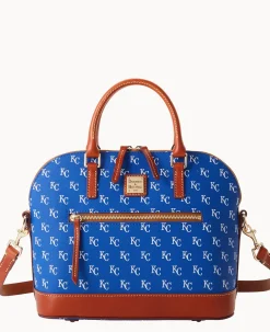 Dooney & Bourke Game Day Ready|Printed Fabric<MLB Domed Zip Satchel ROYALS
