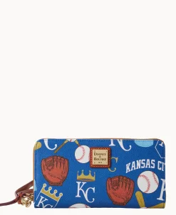 Dooney & Bourke Grab and Go|Wristlets<MLB Large Zip Around Wristlet Royals