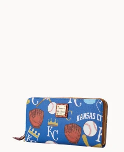 Dooney & Bourke Grab and Go|Wristlets<MLB Large Zip Around Wristlet Royals