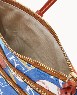Dooney & Bourke Game Day Ready|Printed Fabric<MLB N S Triple Zip Crossbody Royals