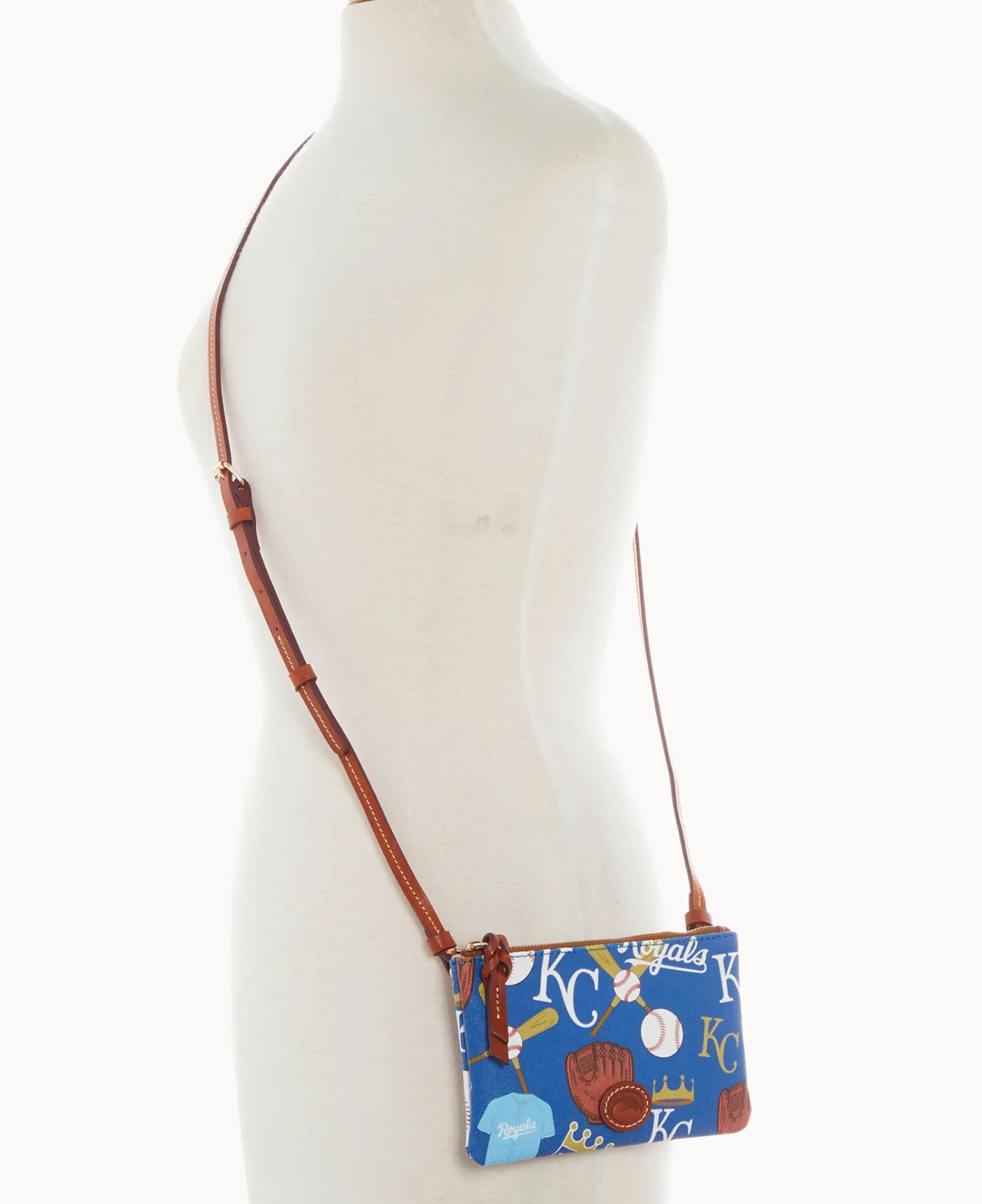 Dooney & Bourke Game Day Ready|Printed Fabric<MLB Top Zip Crossbody Royals