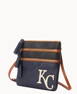 Dooney & Bourke Game Day Ready|Printed Fabric<MLB Triple Zip Crossbody Royals
