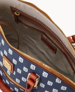 Dooney & Bourke Game Day Ready|Printed Fabric<MLB Domed Zip Satchel TIGERS