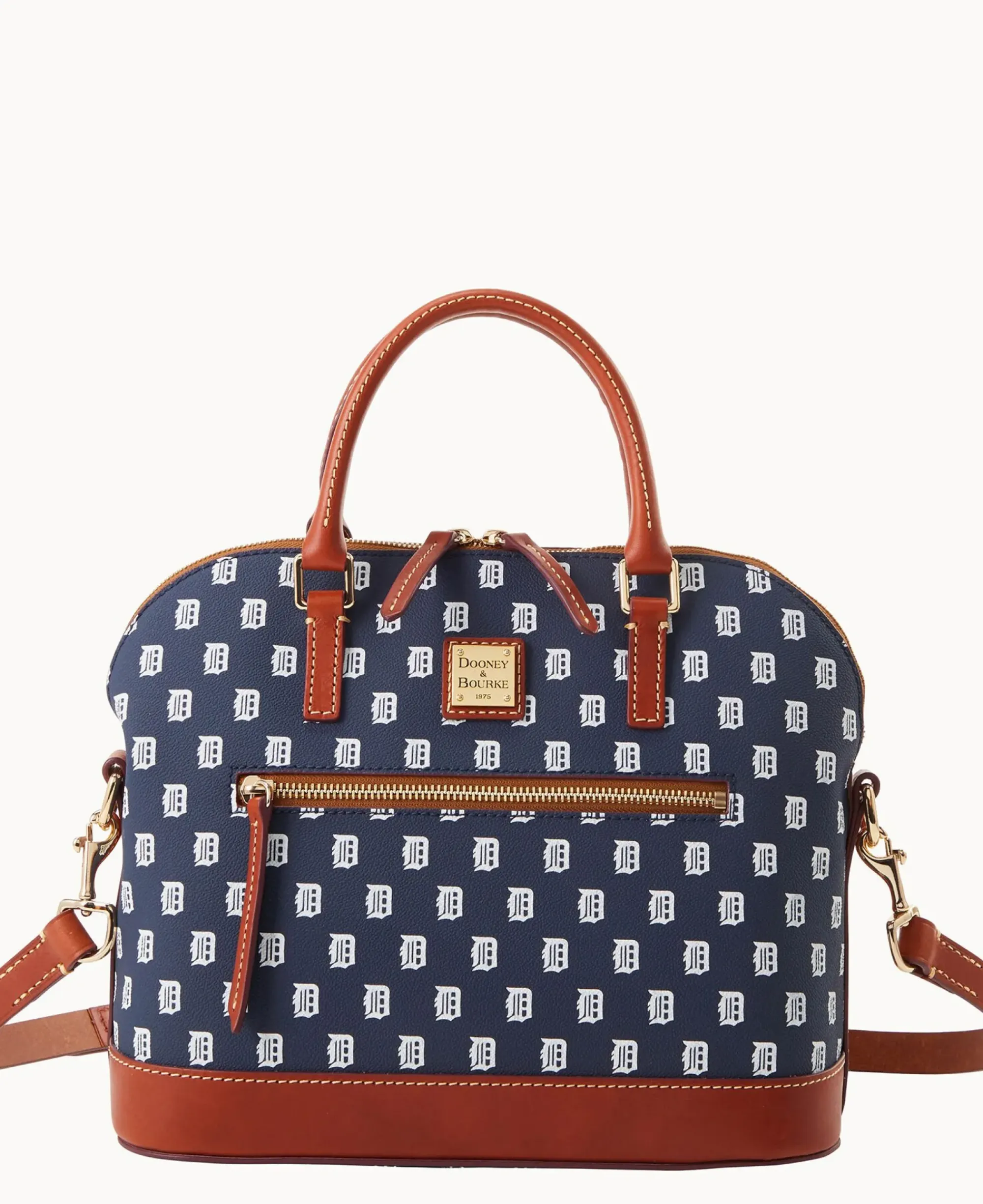 Dooney & Bourke Game Day Ready|Printed Fabric<MLB Domed Zip Satchel TIGERS