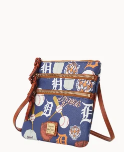 Dooney & Bourke Game Day Ready|Printed Fabric<MLB N S Triple Zip Crossbody Tigers