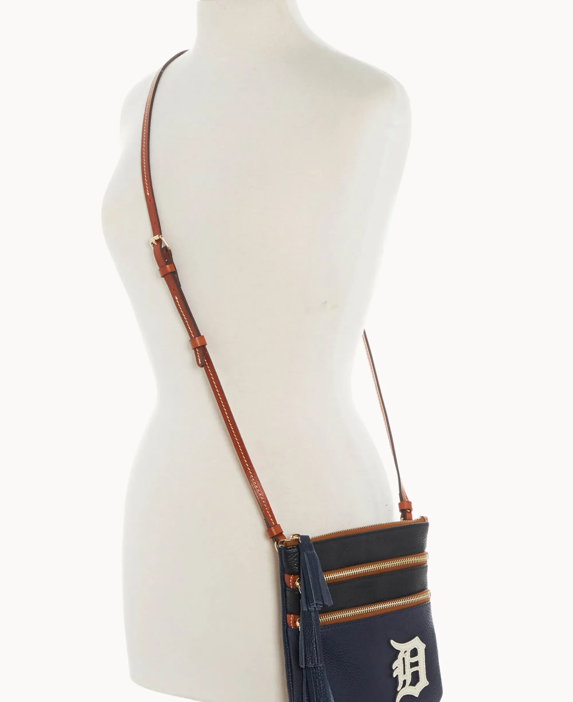 Dooney & Bourke Game Day Ready|Printed Fabric<MLB Triple Zip Crossbody Tigers