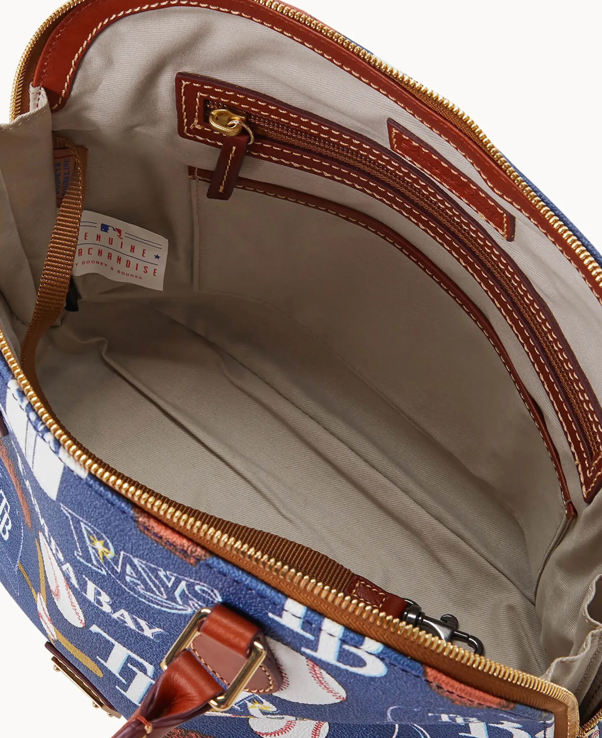 Dooney & Bourke Game Day Ready|Printed Fabric<MLB Zip Zip Satchel Tigers