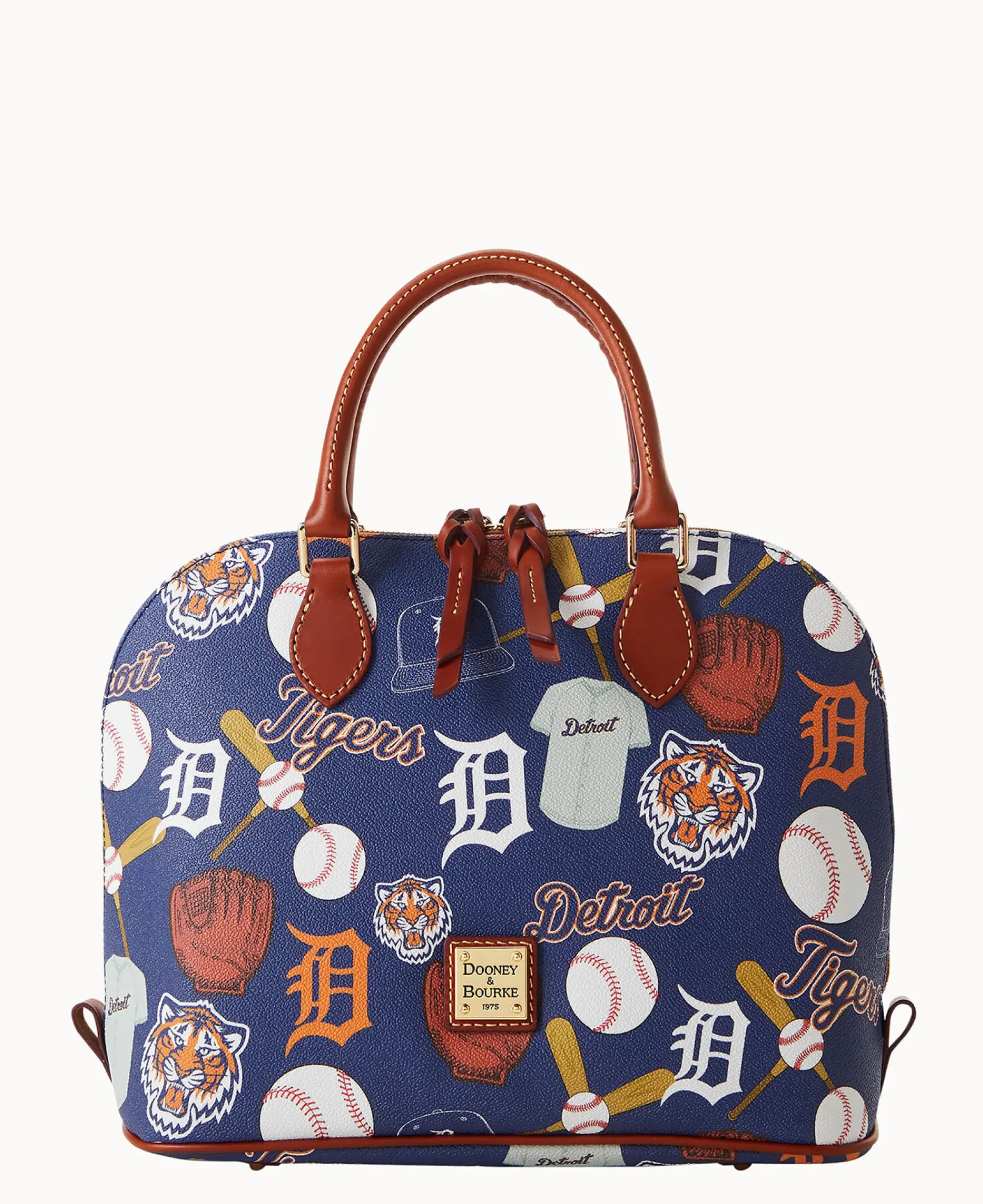 Dooney & Bourke Game Day Ready|Printed Fabric<MLB Zip Zip Satchel Tigers