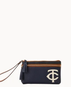 Dooney & Bourke Grab and Go|Wristlets<MLB Double Zip Wristlet Twins