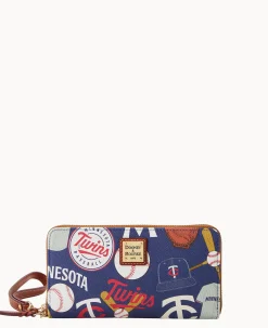 Dooney & Bourke Grab and Go|Wristlets<MLB Large Zip Around Wristlet Twins