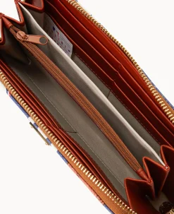 Dooney & Bourke Grab and Go|Wristlets<MLB Large Zip Around Wristlet Twins