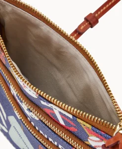 Dooney & Bourke Game Day Ready|Printed Fabric<MLB N S Triple Zip Crossbody Twins