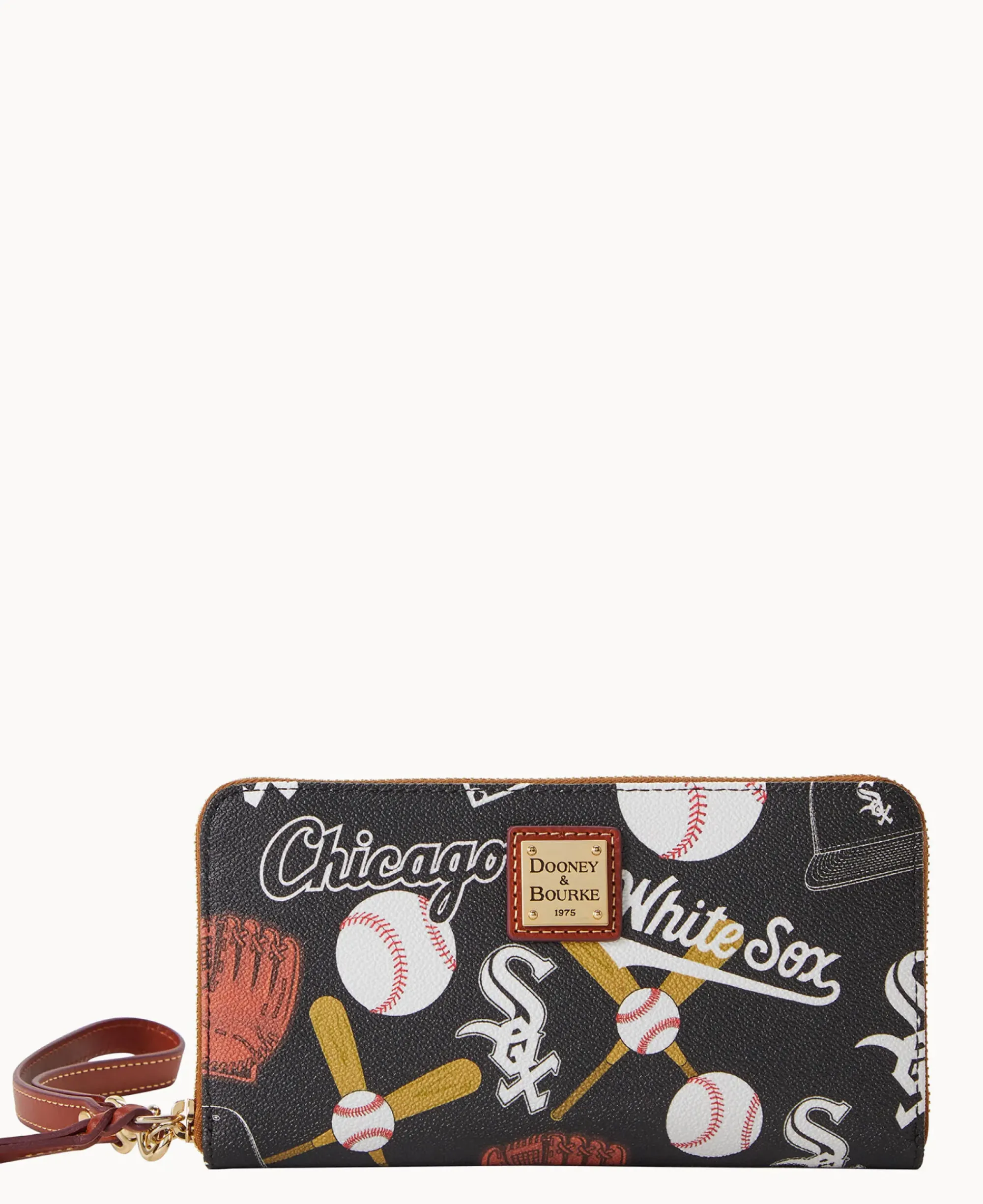Dooney & Bourke Grab and Go|Wristlets<MLB Large Zip Around Wristlet White Sox