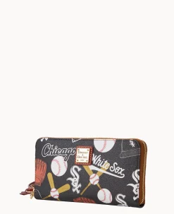 Dooney & Bourke Grab and Go|Wristlets<MLB Large Zip Around Wristlet White Sox