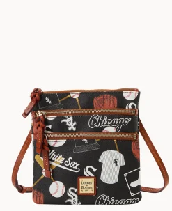 Dooney & Bourke Game Day Ready|Printed Fabric<MLB N S Triple Zip Crossbody White Sox