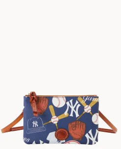 Dooney & Bourke Game Day Ready|Printed Fabric<MLB Top Zip Crossbody Yankees