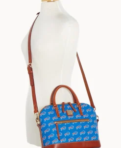 Dooney & Bourke Game Day Ready|Printed Fabric<NFL Domed Zip Satchel BILLS