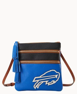 Dooney & Bourke Game Day Ready|Printed Fabric<NFL Triple Zip Crossbody Bills