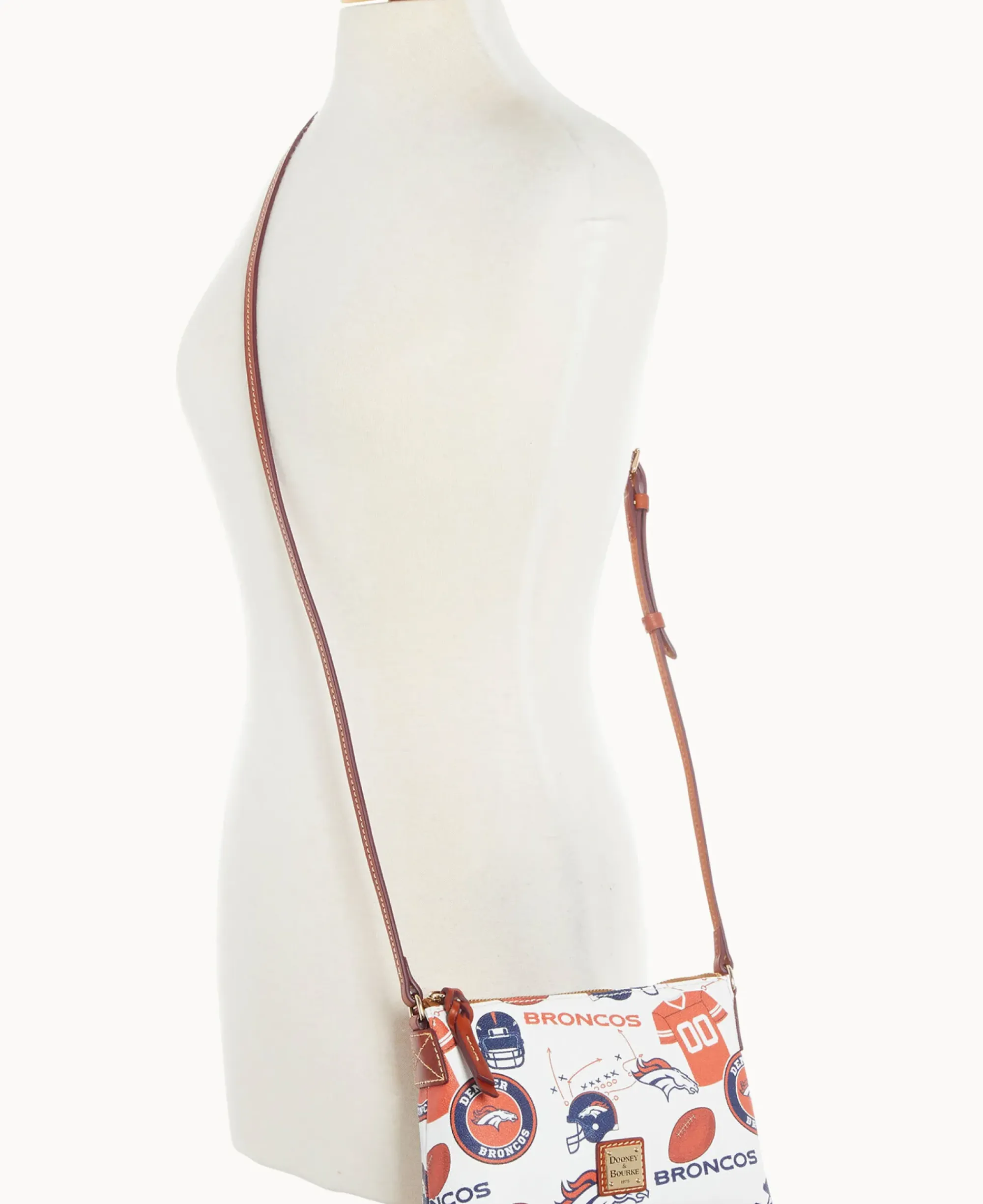 Dooney & Bourke Game Day Ready|Printed Fabric<NFL Crossbody Pouchette BRONCOS