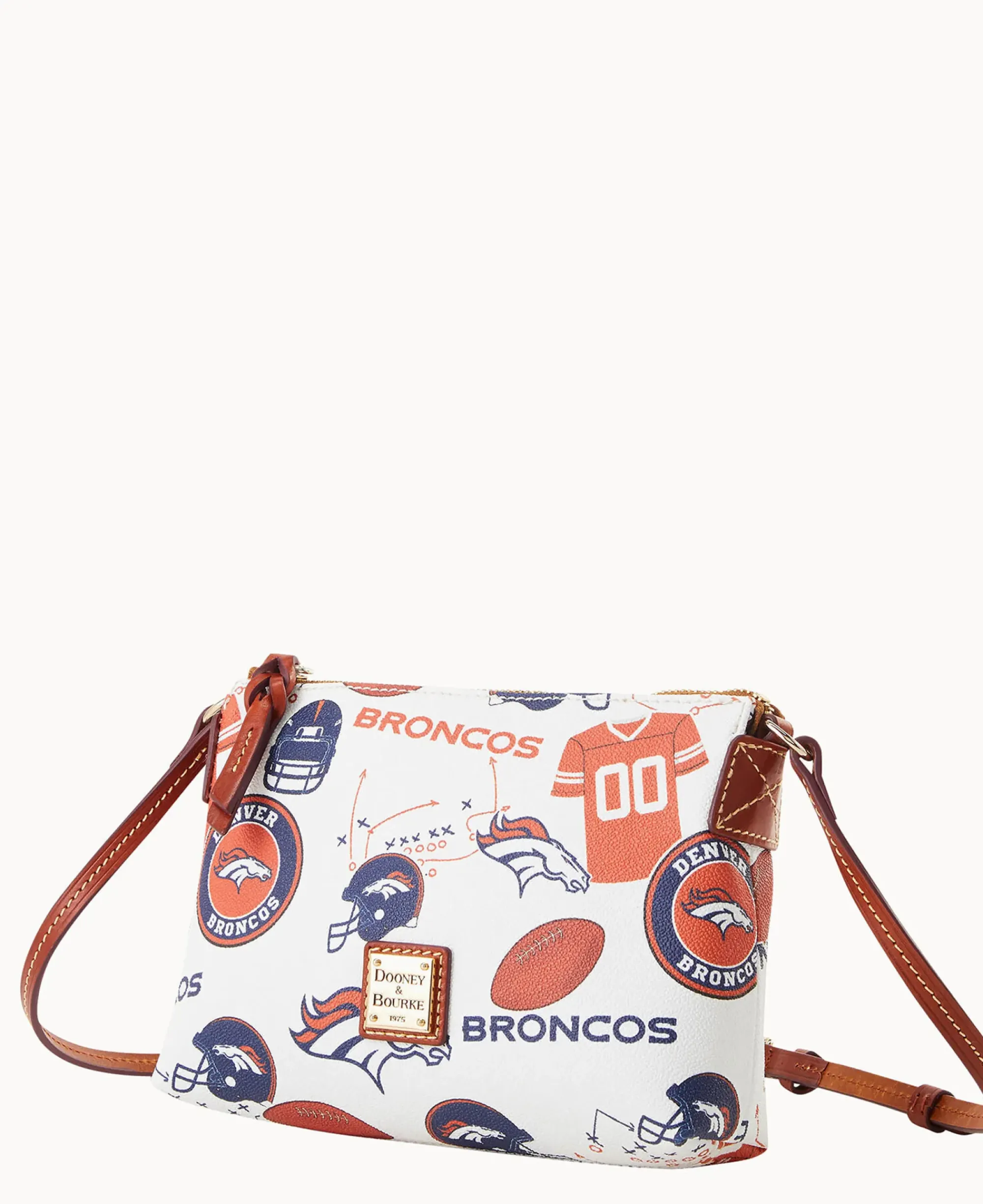 Dooney & Bourke Game Day Ready|Printed Fabric<NFL Crossbody Pouchette BRONCOS