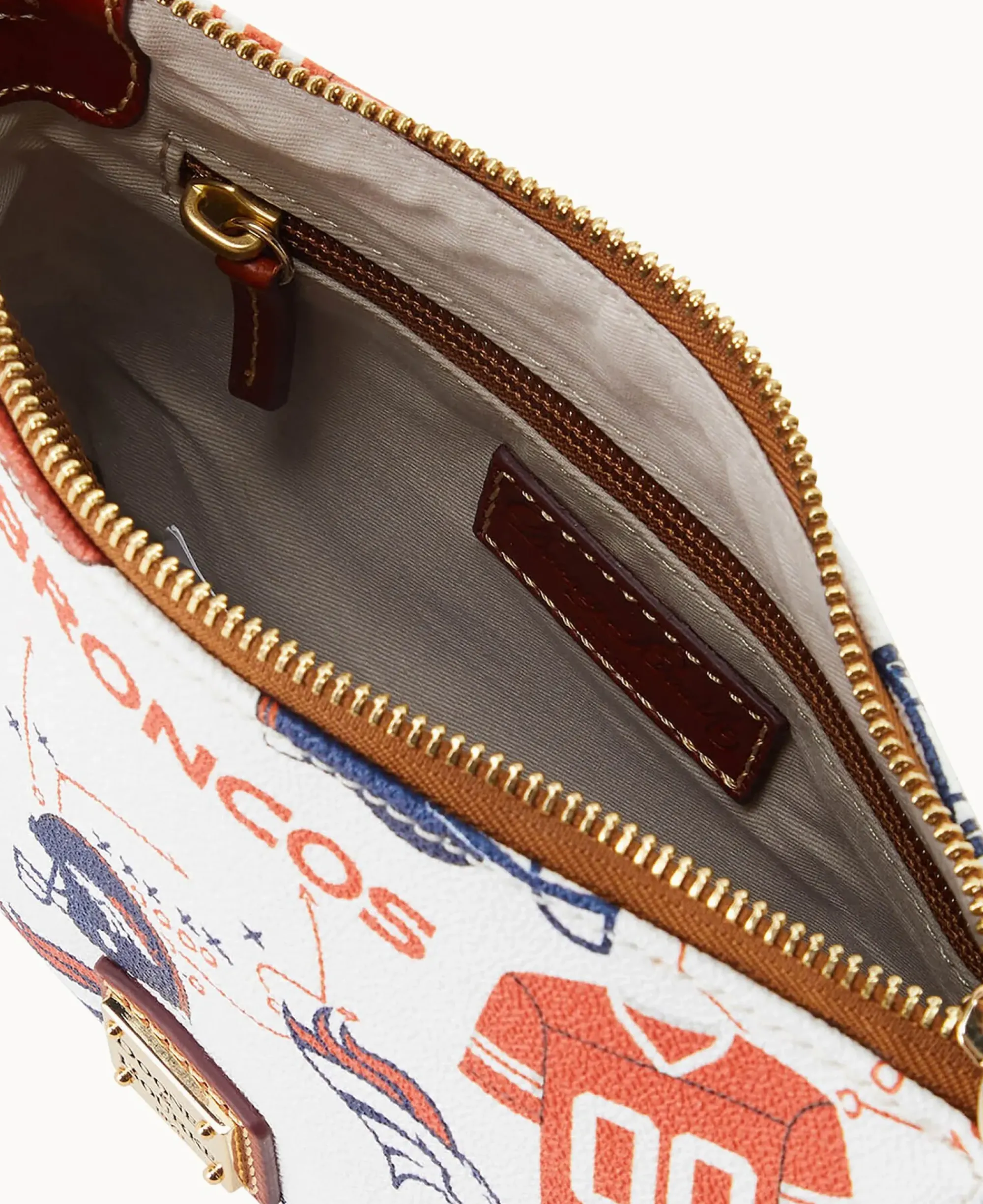 Dooney & Bourke Game Day Ready|Printed Fabric<NFL Crossbody Pouchette BRONCOS