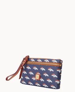Dooney & Bourke Grab and Go|Wristlets<NFL Broncos Double Zip Wristlet Denver Broncos