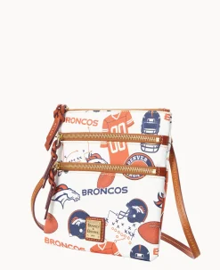 Dooney & Bourke Game Day Ready|Printed Fabric<NFL N S Triple Zip Crossbody BRONCOS