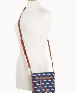 Dooney & Bourke Game Day Ready|Printed Fabric<NFL Small Zip Crossbody BRONCOS