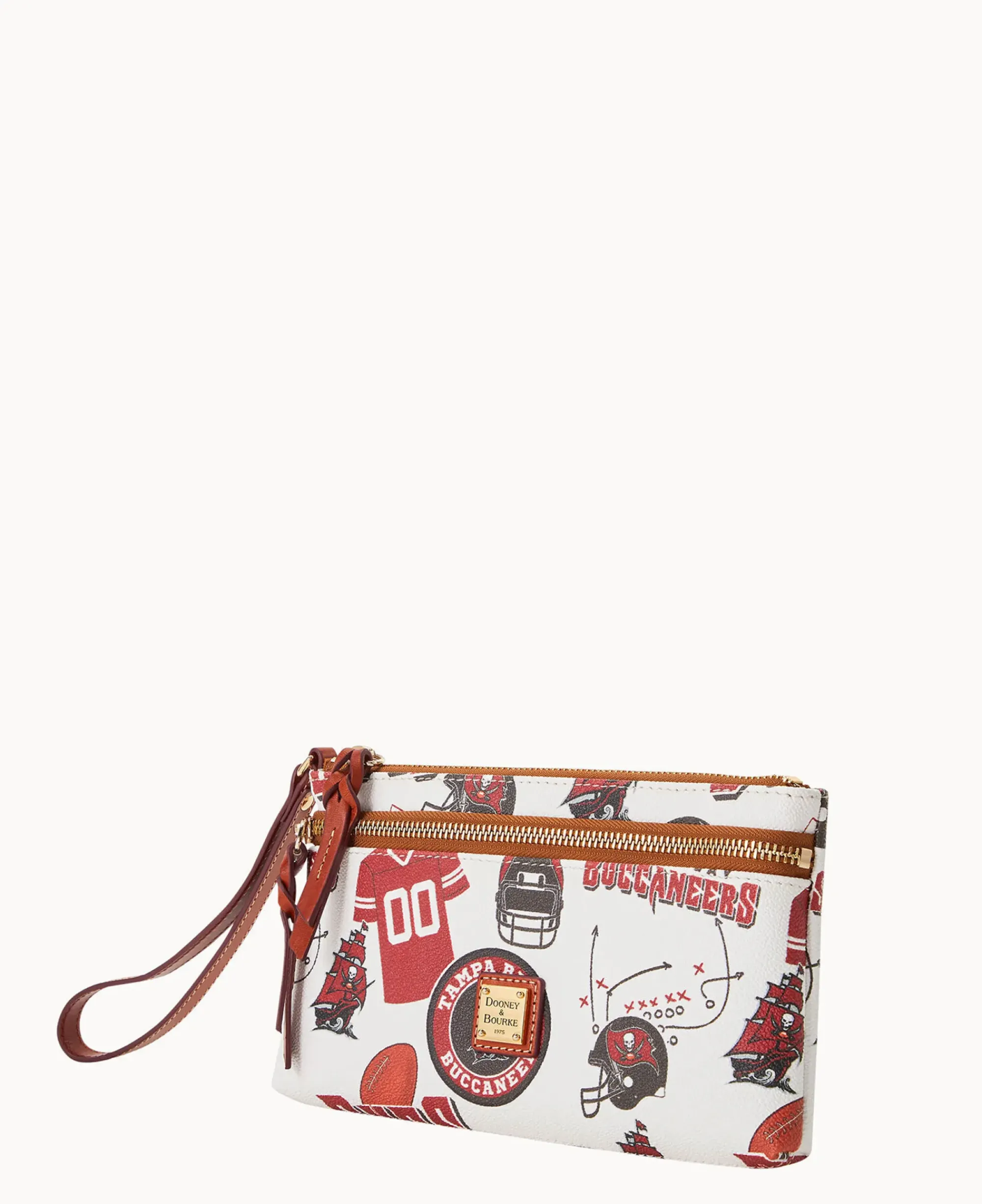 Dooney & Bourke Grab and Go|Wristlets<NFL Buccaneers Double Zip Wristlet Tampa Bay Buccaneers