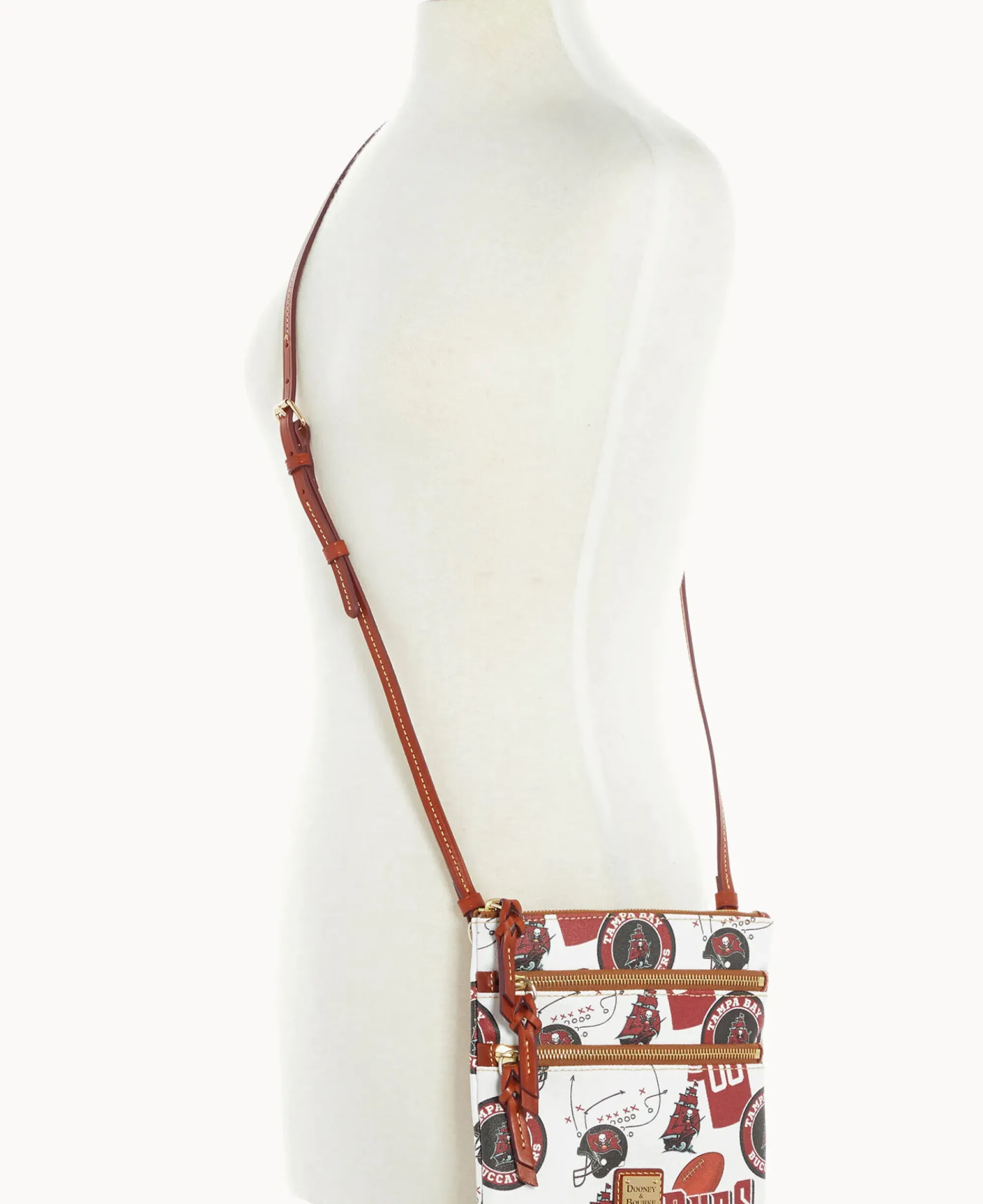 Dooney & Bourke Game Day Ready|Printed Fabric<NFL N S Triple Zip Crossbody BUCCANEERS
