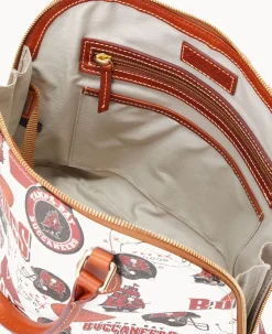 Dooney & Bourke Game Day Ready|Printed Fabric<NFL Zip Zip Satchel Buccaneers