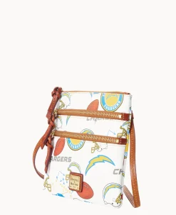 Dooney & Bourke Game Day Ready|Printed Fabric<NFL N S Triple Zip Crossbody CHARGERS