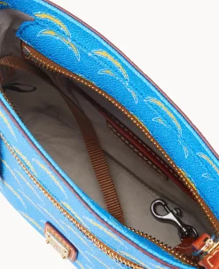 Dooney & Bourke Game Day Ready|Printed Fabric<NFL Small Zip Crossbody CHARGERS