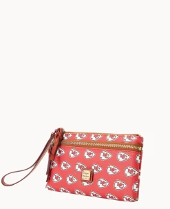 Dooney & Bourke Grab and Go|Wristlets<NFL Chiefs Double Zip Wristlet Kansas City Chiefs