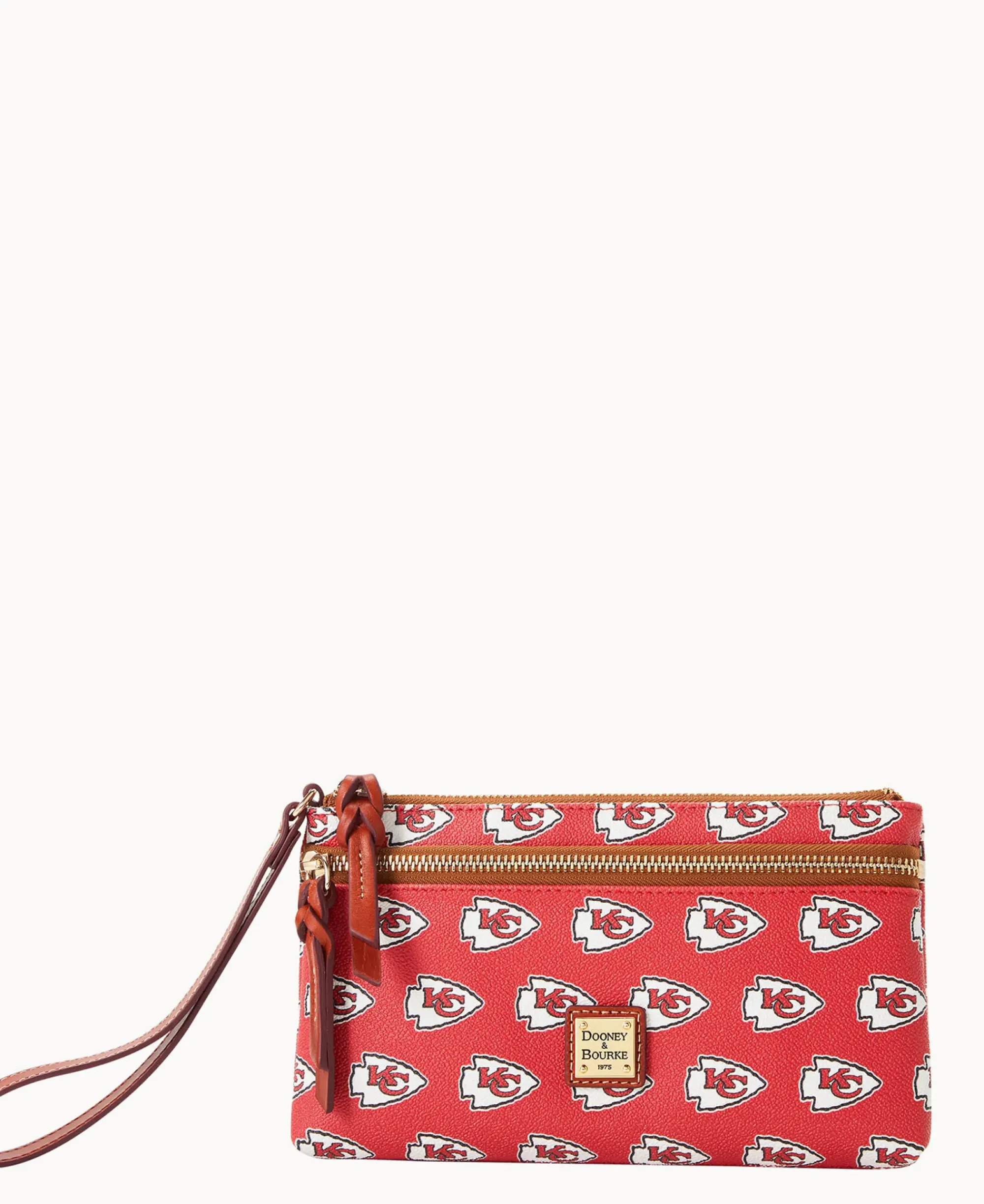 Dooney & Bourke Grab and Go|Wristlets<NFL Chiefs Double Zip Wristlet Kansas City Chiefs
