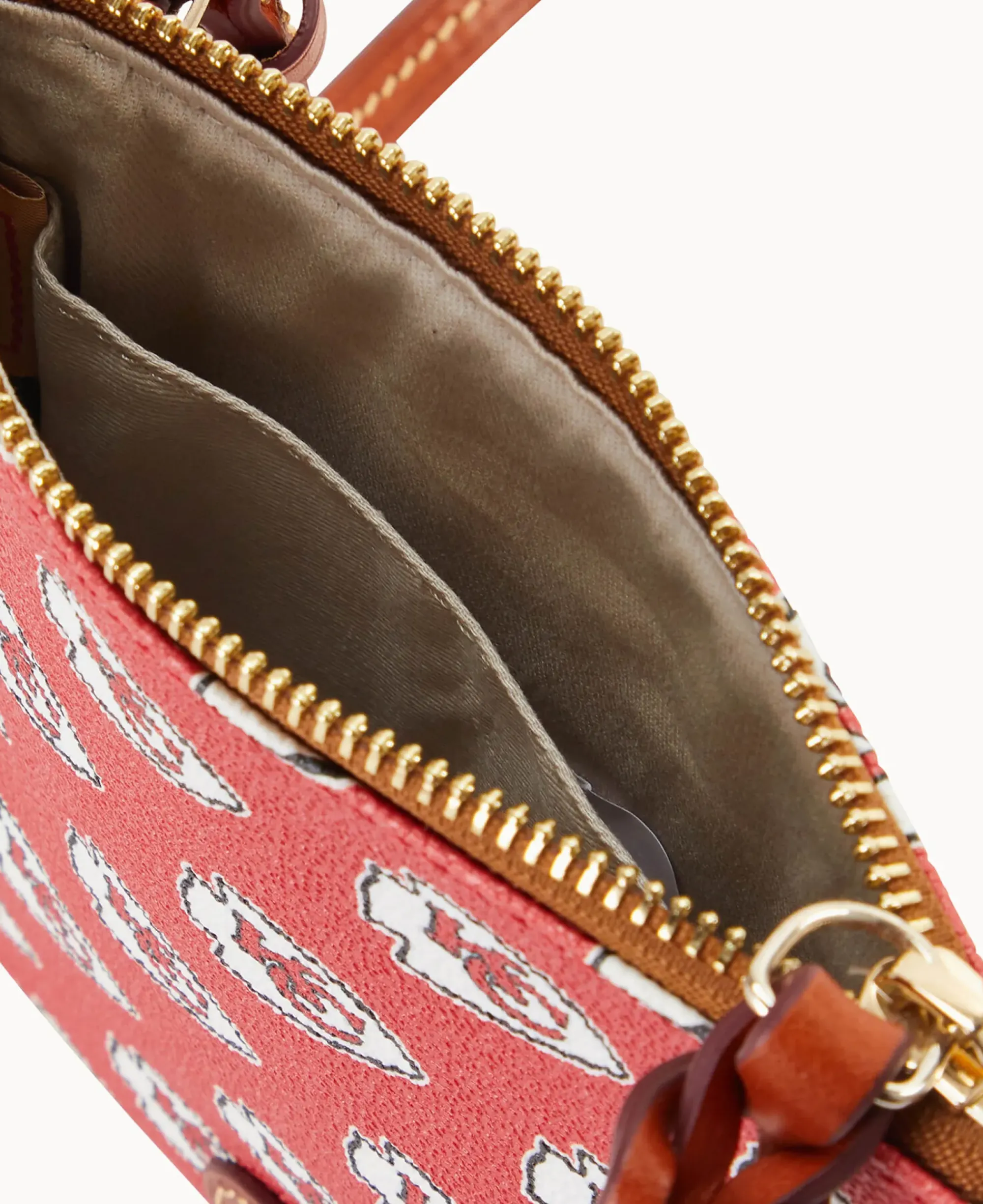 Dooney & Bourke Game Day Ready|Printed Fabric<NFL Small North South Top Zip Crossbody Chiefs