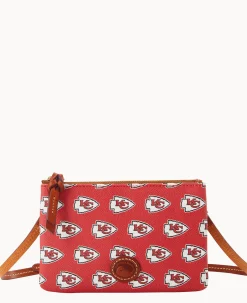 Dooney & Bourke Game Day Ready|Printed Fabric<NFL Top Zip Crossbody Chiefs