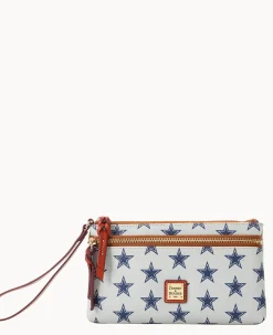 Dooney & Bourke Grab and Go|Wristlets<NFL Cowboys Double Zip Wristlet Dallas Cowboys