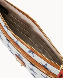 Dooney & Bourke Grab and Go|Wristlets<NFL Cowboys Double Zip Wristlet Dallas Cowboys