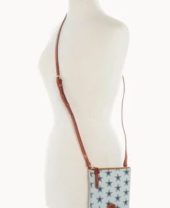 Dooney & Bourke Game Day Ready|Printed Fabric<NFL Small North South Top Zip Crossbody Cowboys