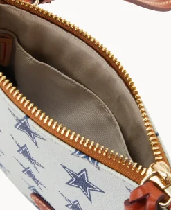 Dooney & Bourke Game Day Ready|Printed Fabric<NFL Small North South Top Zip Crossbody Cowboys