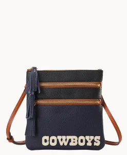 Dooney & Bourke Game Day Ready|Printed Fabric<NFL Triple Zip Crossbody Cowboys